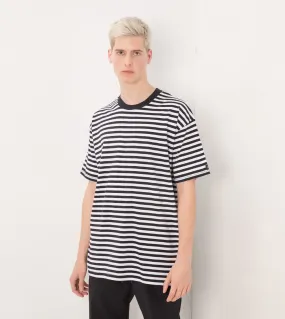 Stripe Box Tee White/Navy