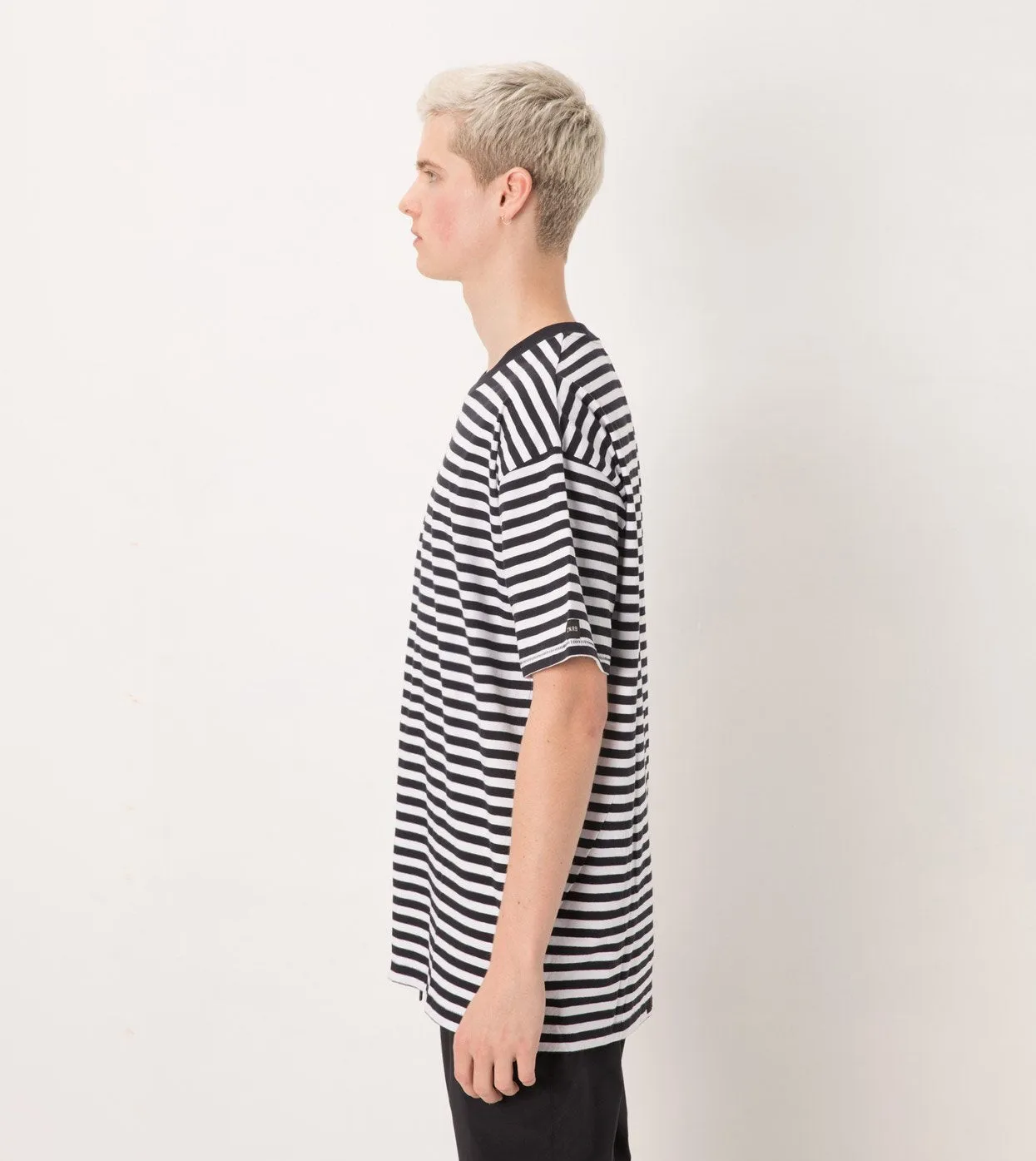 Stripe Box Tee White/Navy