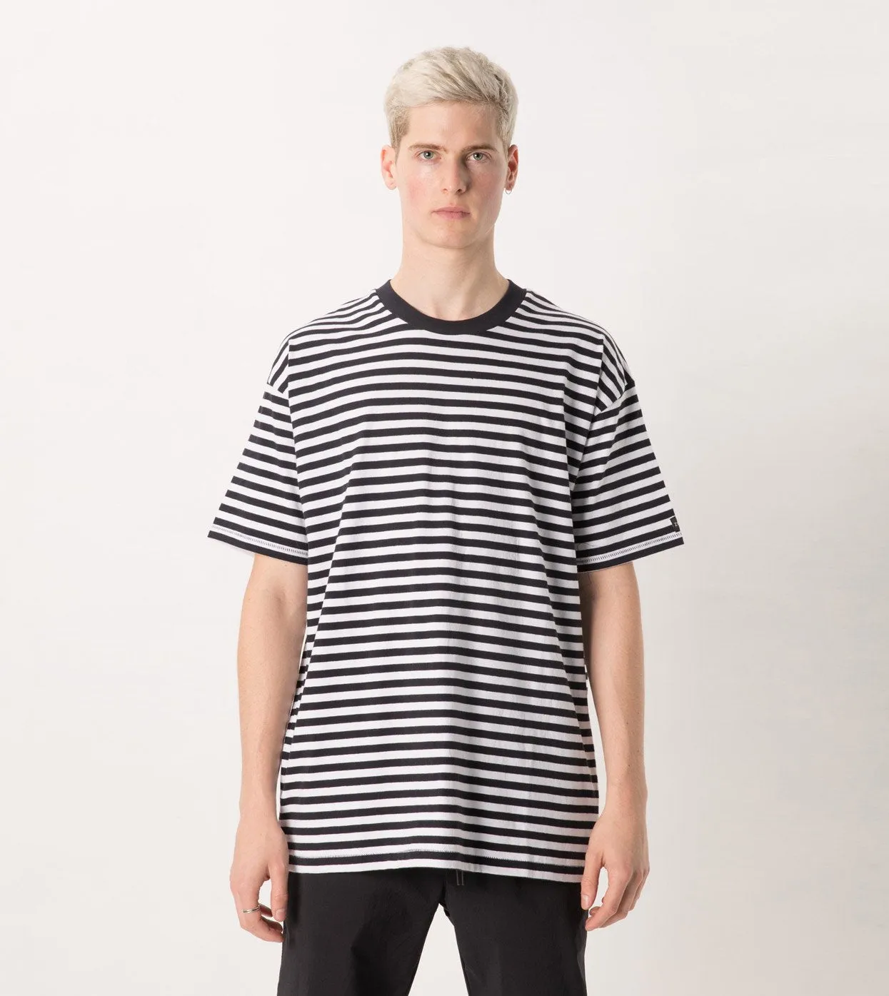 Stripe Box Tee White/Navy