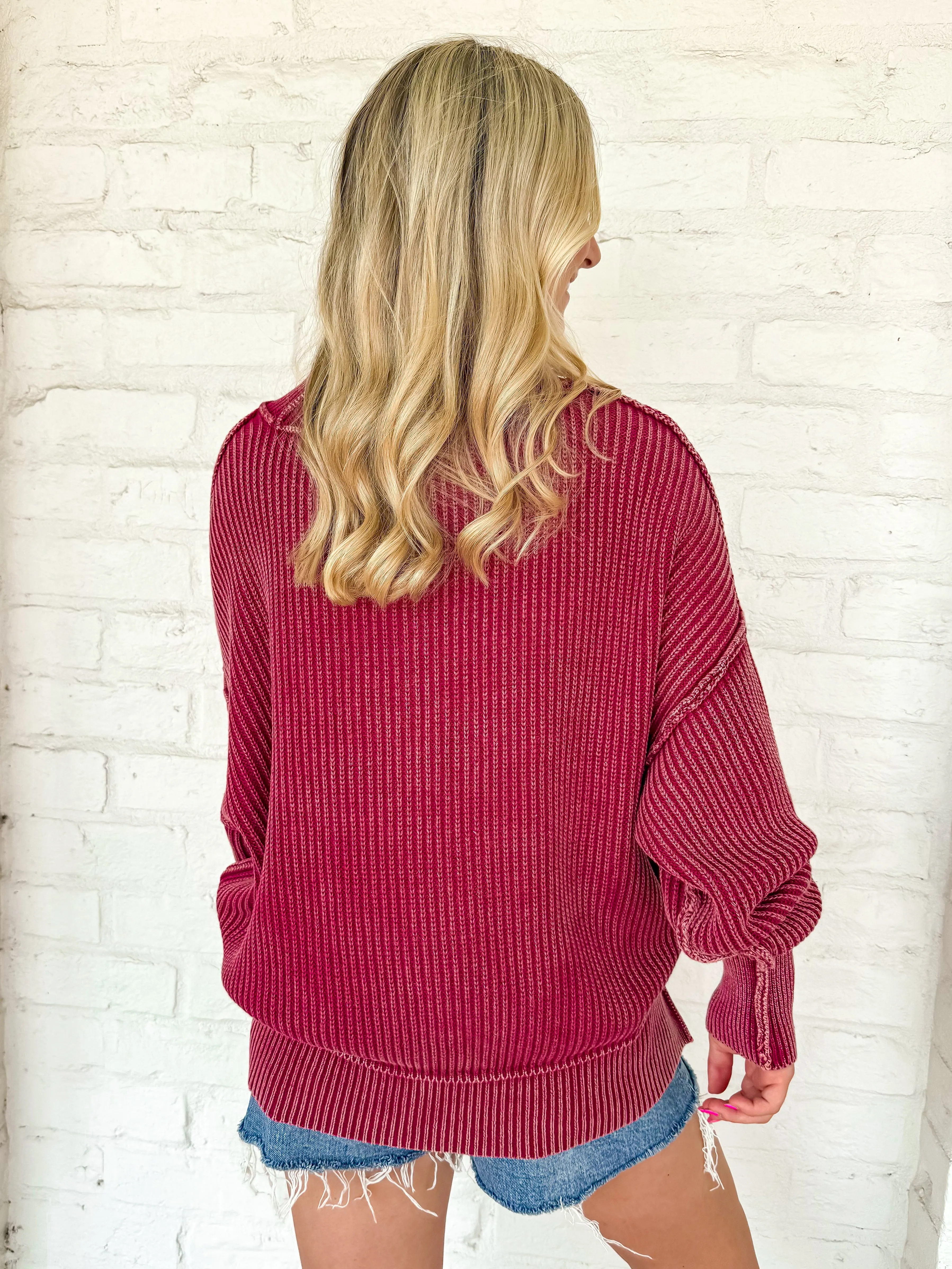 Strut My Way Sweater Cabernet