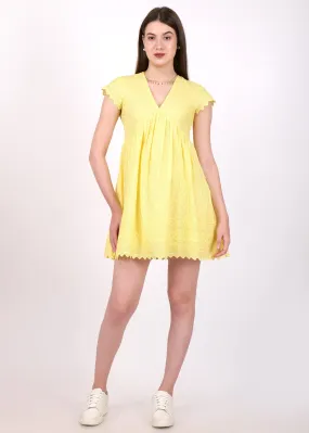 Sunshine Yellow Lace Babydoll Dress