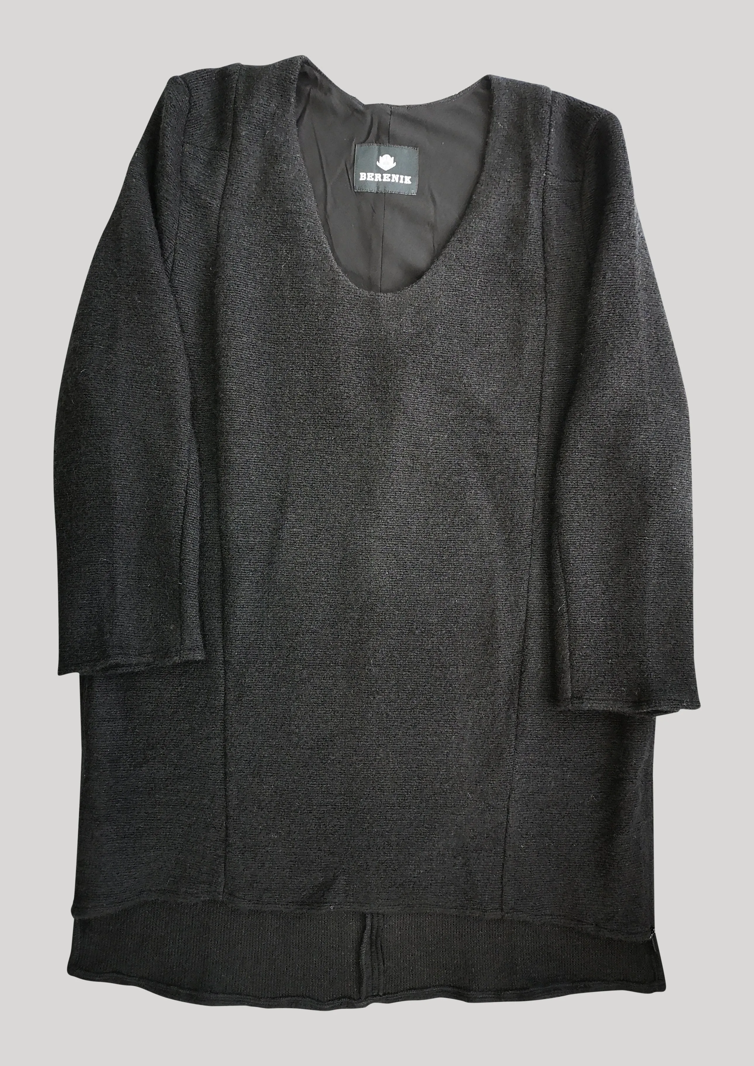 SWEATER/DRESS SIDE ZIP - WOOL BLEND black