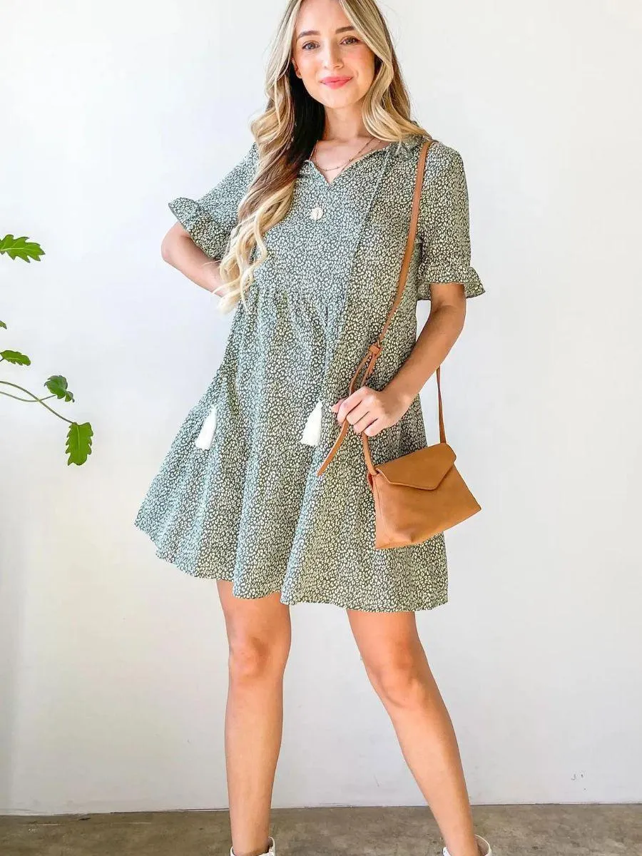 Tassel Me Cutie-Pie Tiered Mini Dress