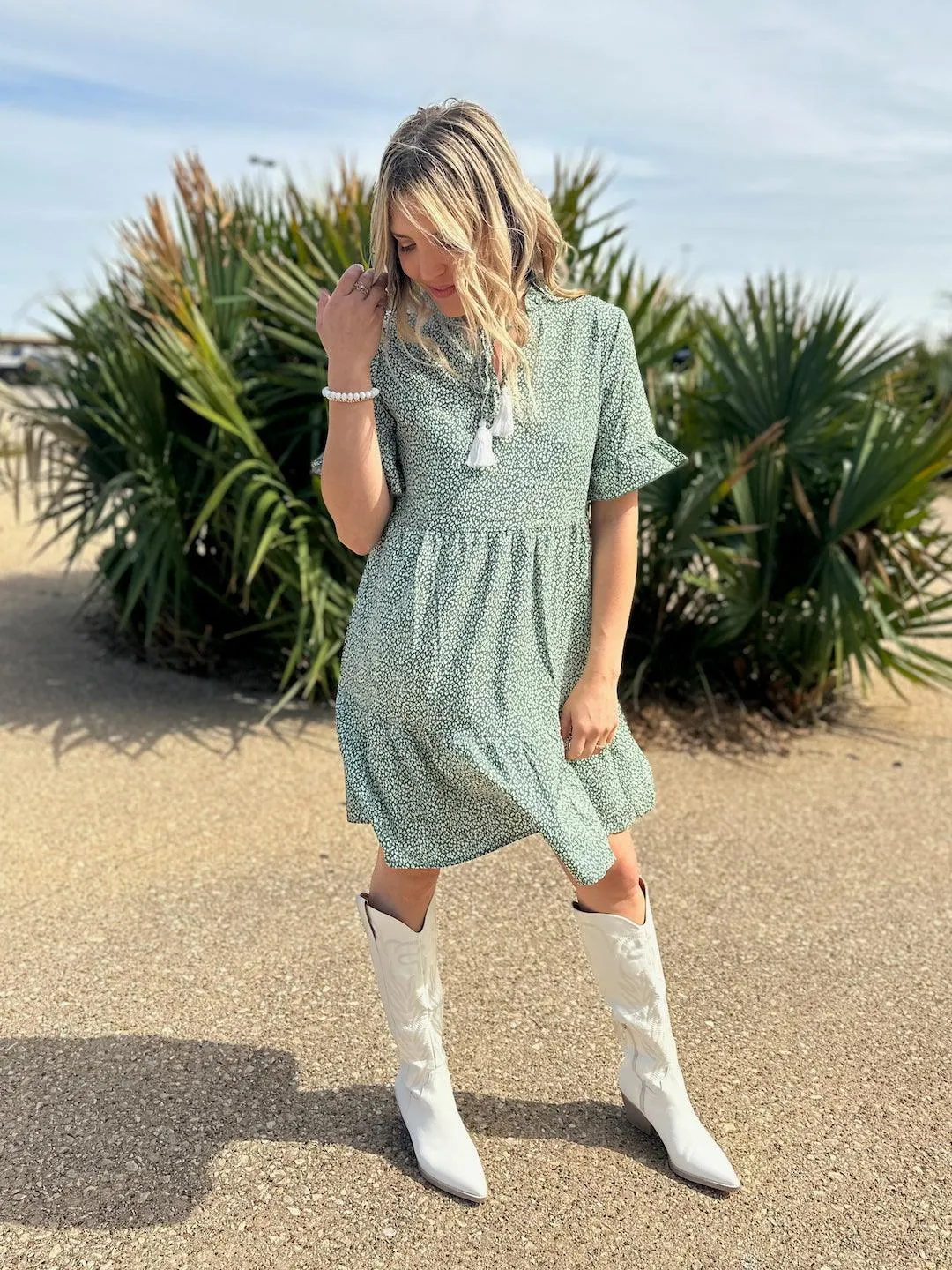 Tassel Me Cutie-Pie Tiered Mini Dress