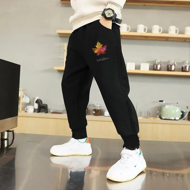 Teenage Sweatpant For Unisex Kids Casual School Sport Pants Cotton Funny Battery Trousers Boy Spring Loose Jogger Pant