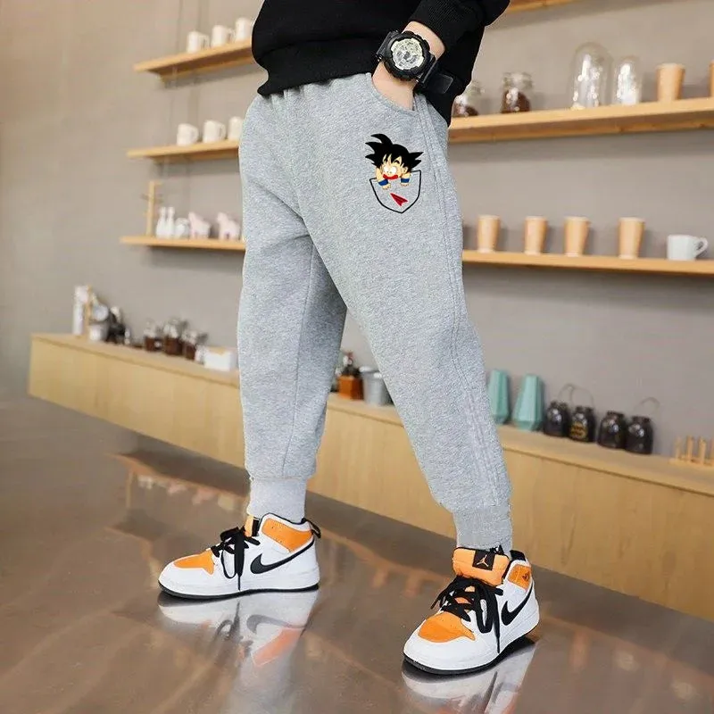 Teenage Sweatpant For Unisex Kids Casual School Sport Pants Cotton Funny Battery Trousers Boy Spring Loose Jogger Pant