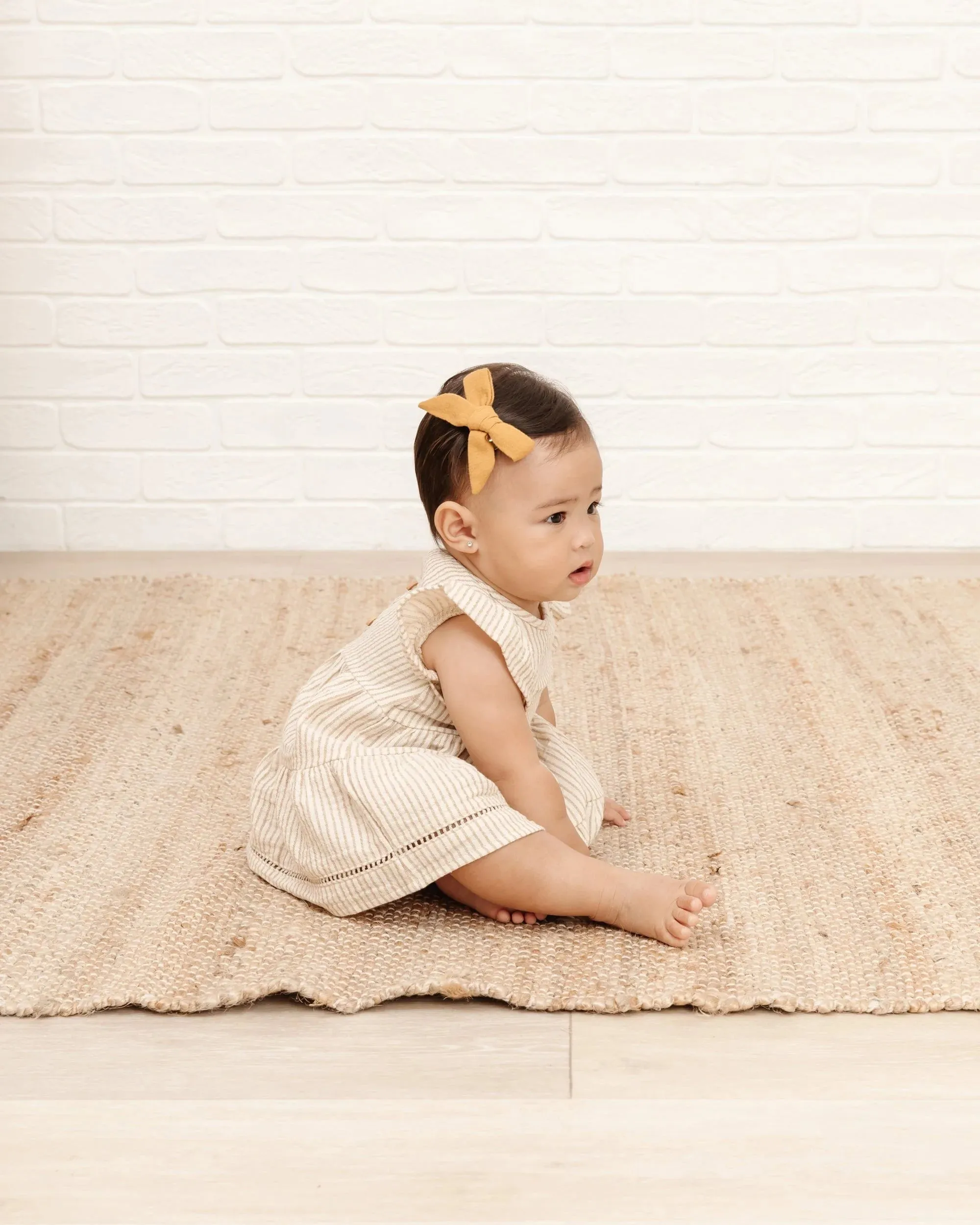 The Belle Dress by Quincy Mae - Ocre Stripe - BABY