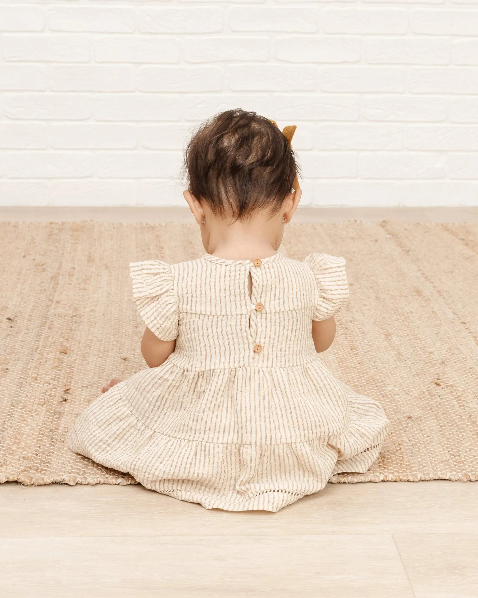 The Belle Dress by Quincy Mae - Ocre Stripe - BABY