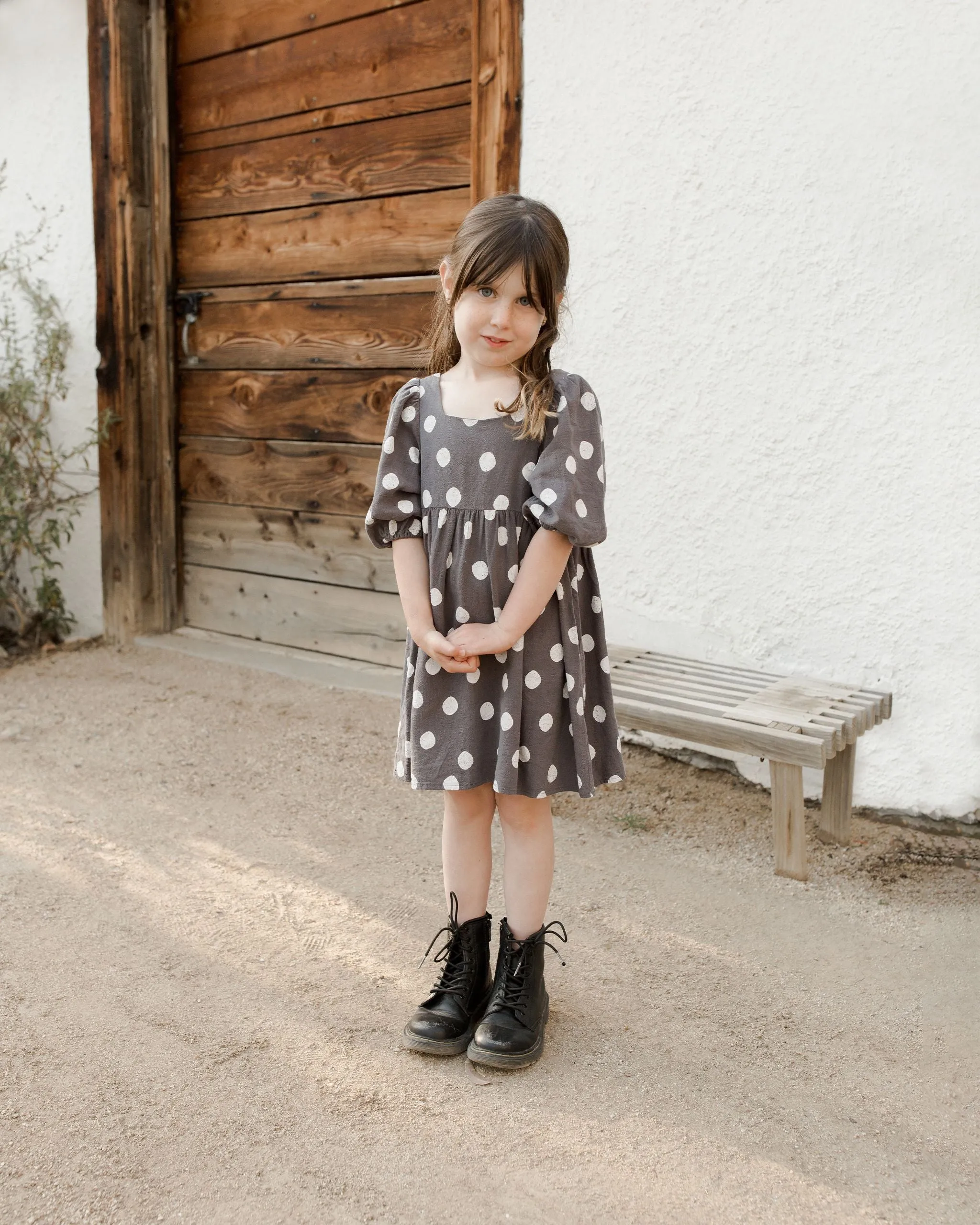 The Gretta Babydoll Dress by Rylee   Cru - Dotty - KIDS