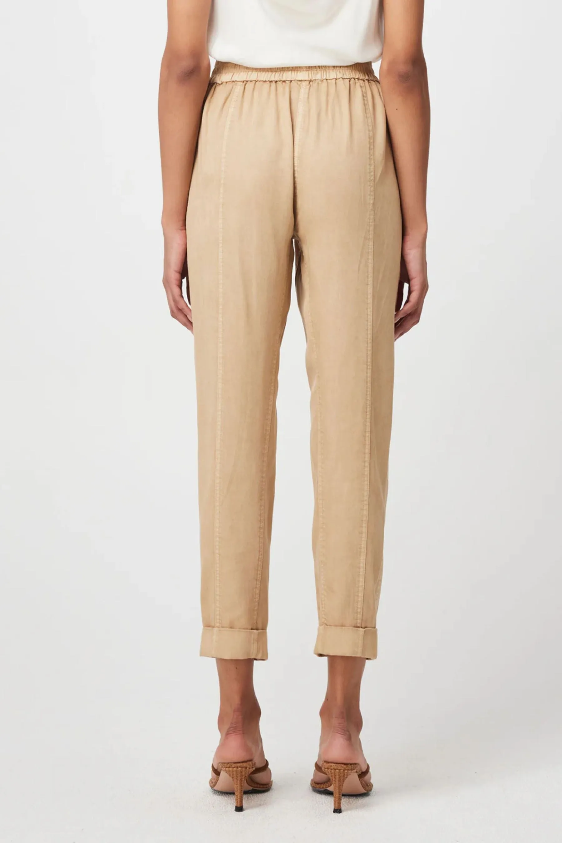 Tierra Rolled Cuff Twill Jogger | Sand