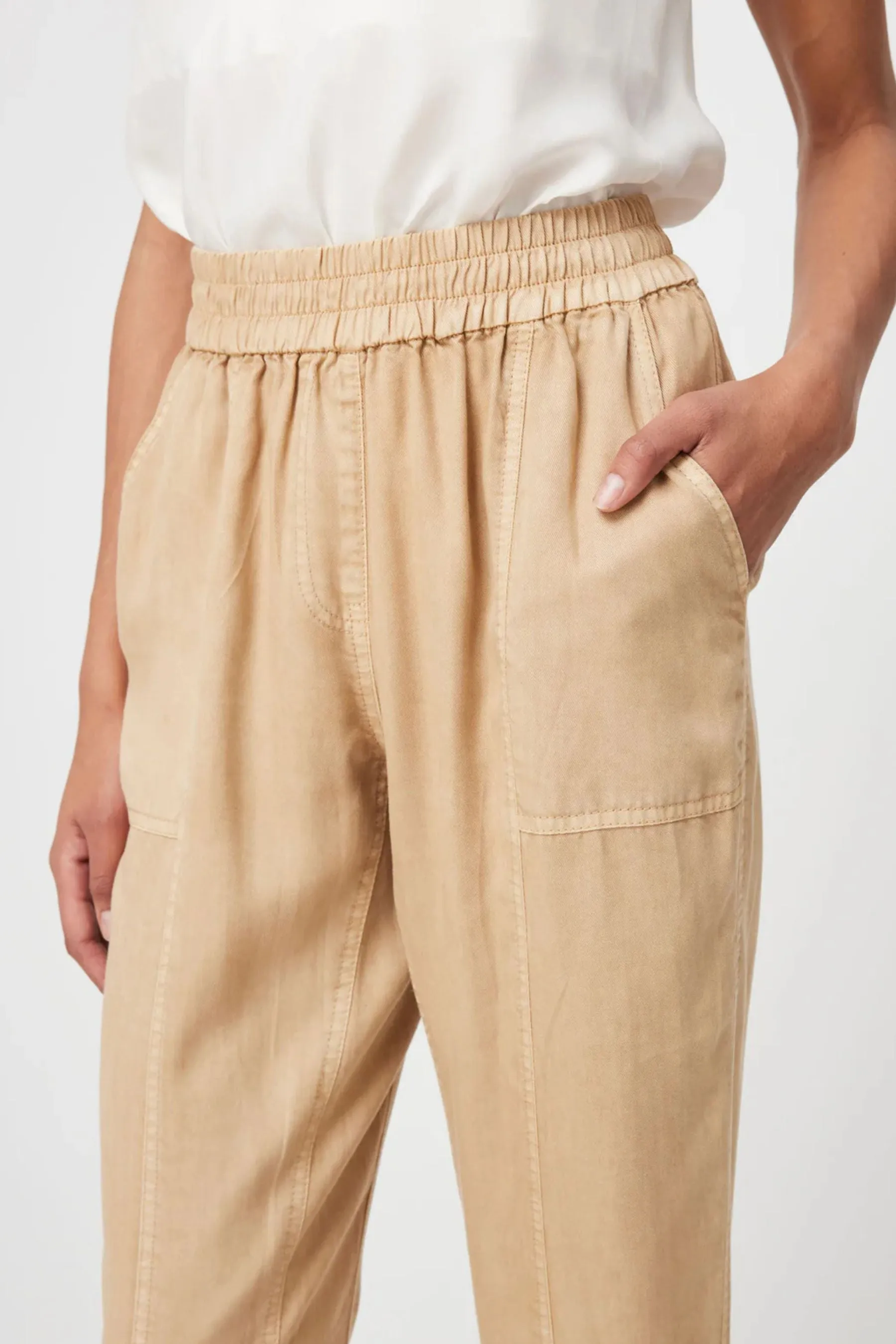 Tierra Rolled Cuff Twill Jogger | Sand