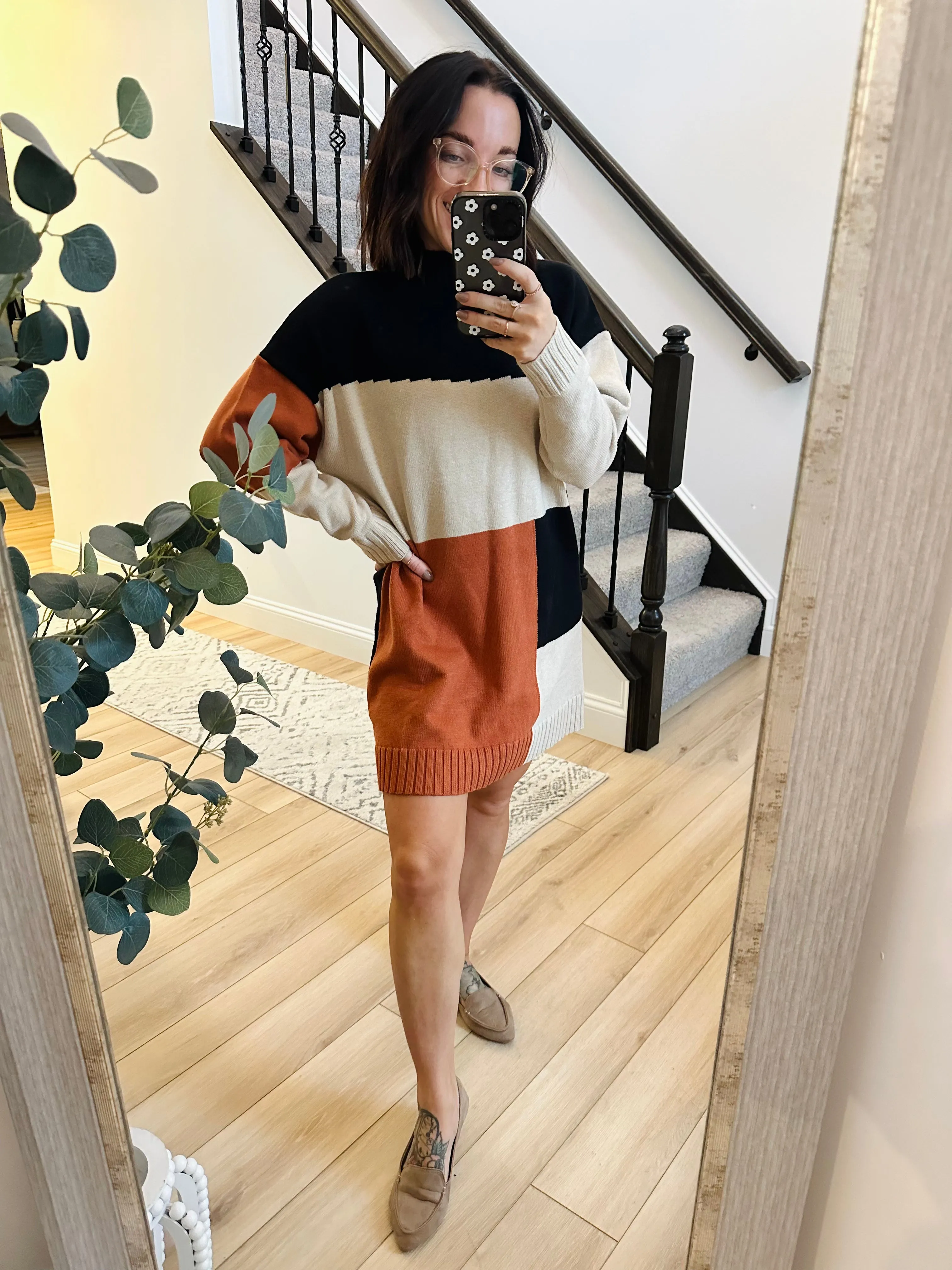 Try To Keep Up Sweater Dress