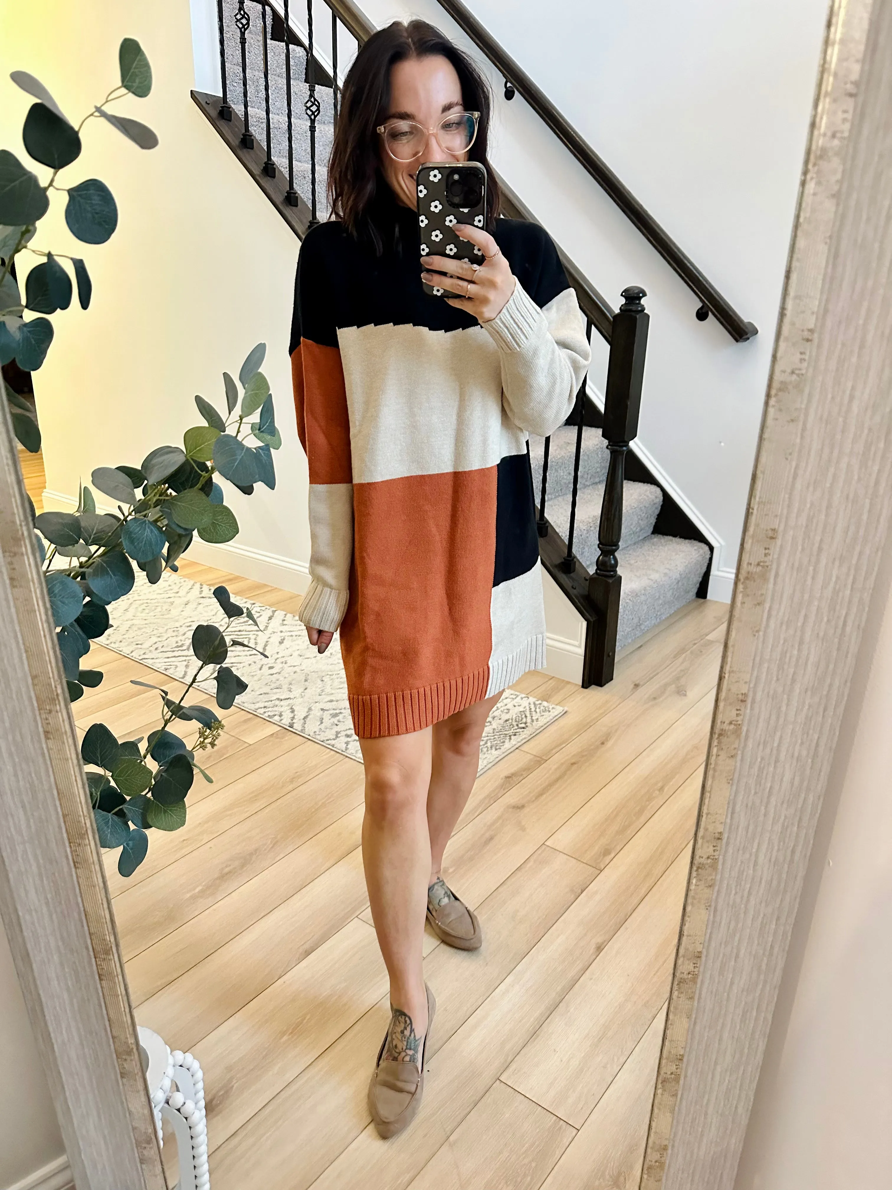 Try To Keep Up Sweater Dress