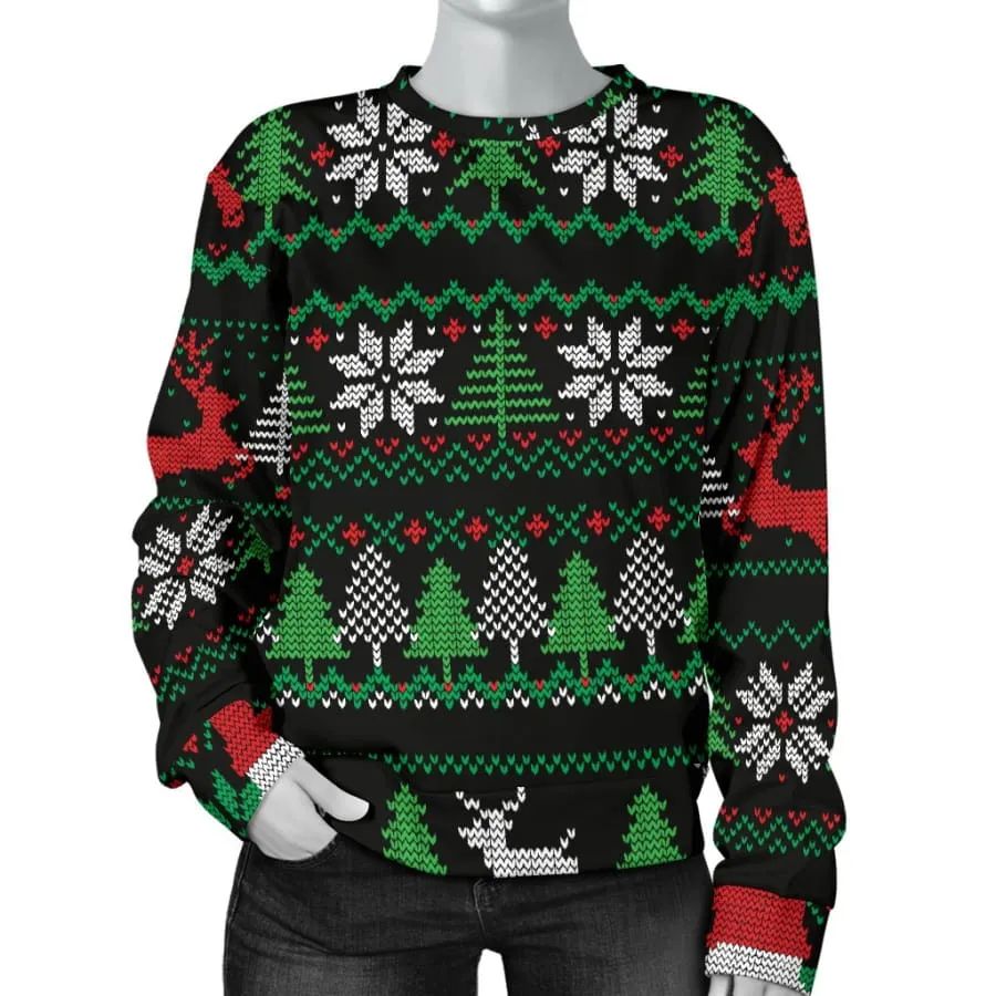 Ugly Christmas Sweater Mens Womens Red Green Black|Christmas Gift