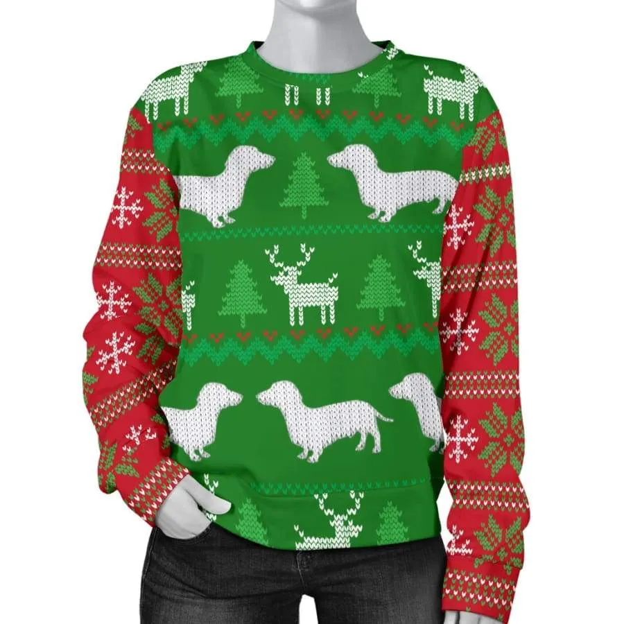 Ugly Christmas Sweater Mens Womens With Dachshund Dogs|Christmas Gift