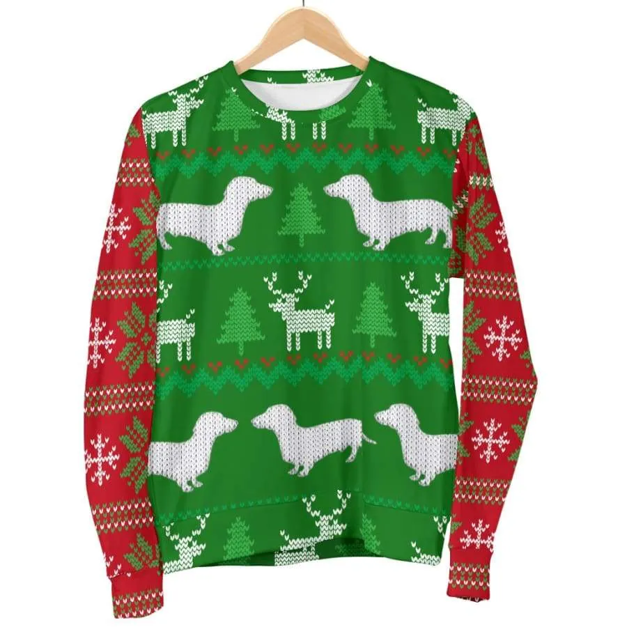 Ugly Christmas Sweater Mens Womens With Dachshund Dogs|Christmas Gift