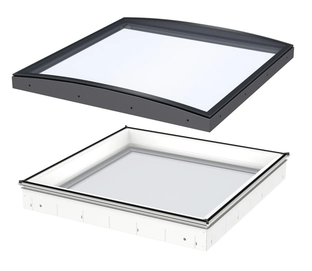 VELUX CVU 080080 1093 INTEGRA® Electric Curved Glass Rooflight Package 80 x 80 cm (Including CVU Triple Glazed Base & ISU Curved Glass Top Cover)