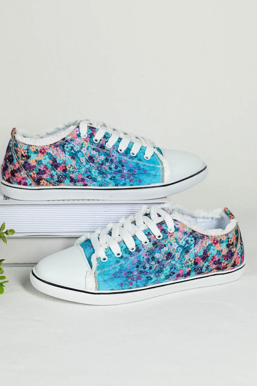 Women's Canvas Shoes Floral Print Fashion Sneakers Low Top Casual Shoes