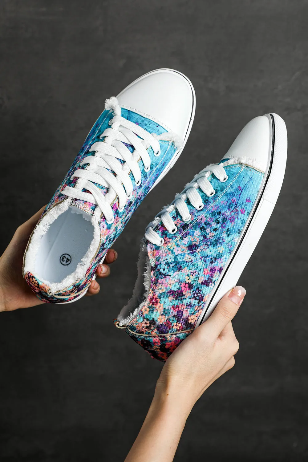 Women's Canvas Shoes Floral Print Fashion Sneakers Low Top Casual Shoes