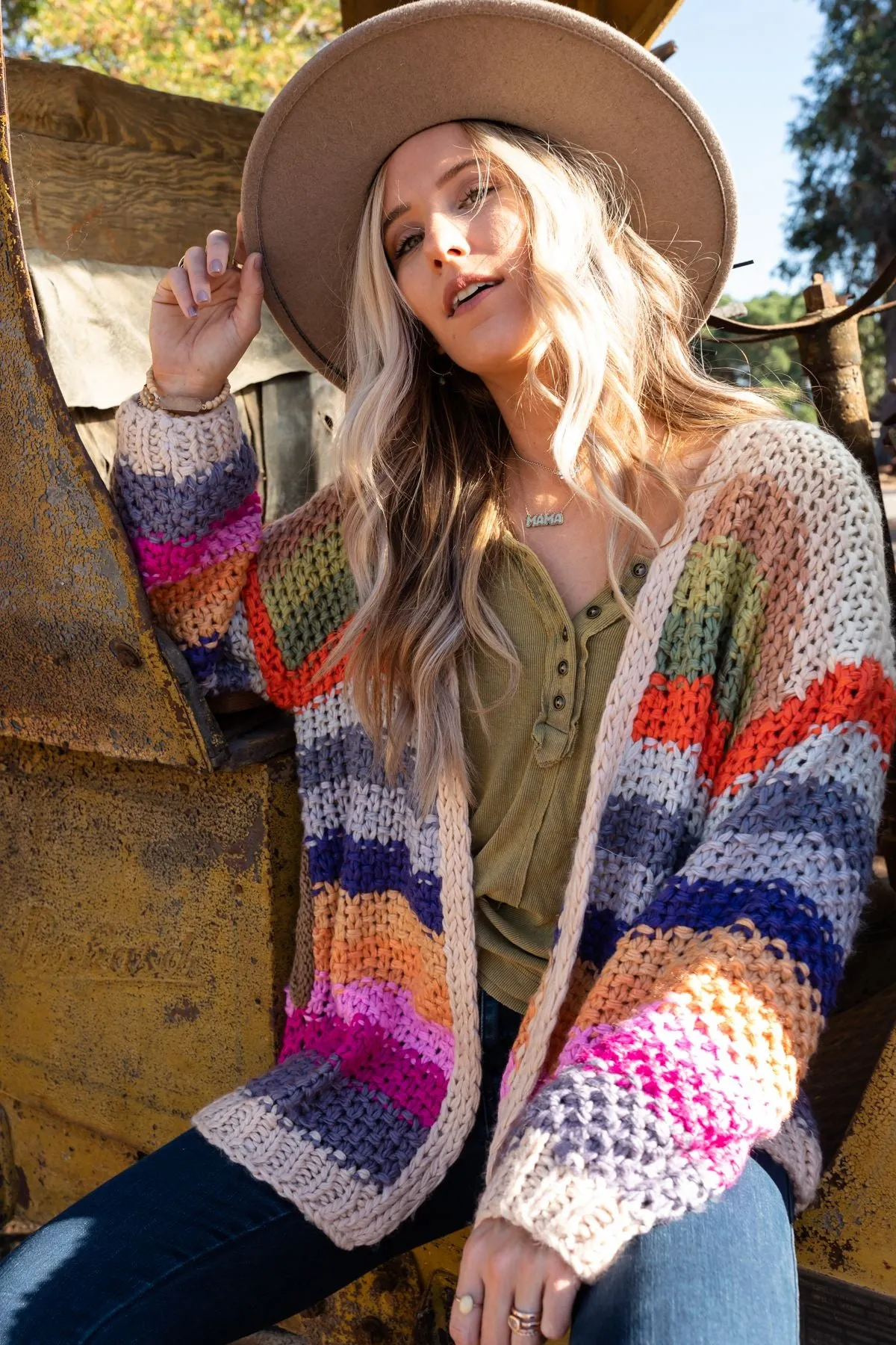 Wrapped up in Color Knit Cardigan - Cream