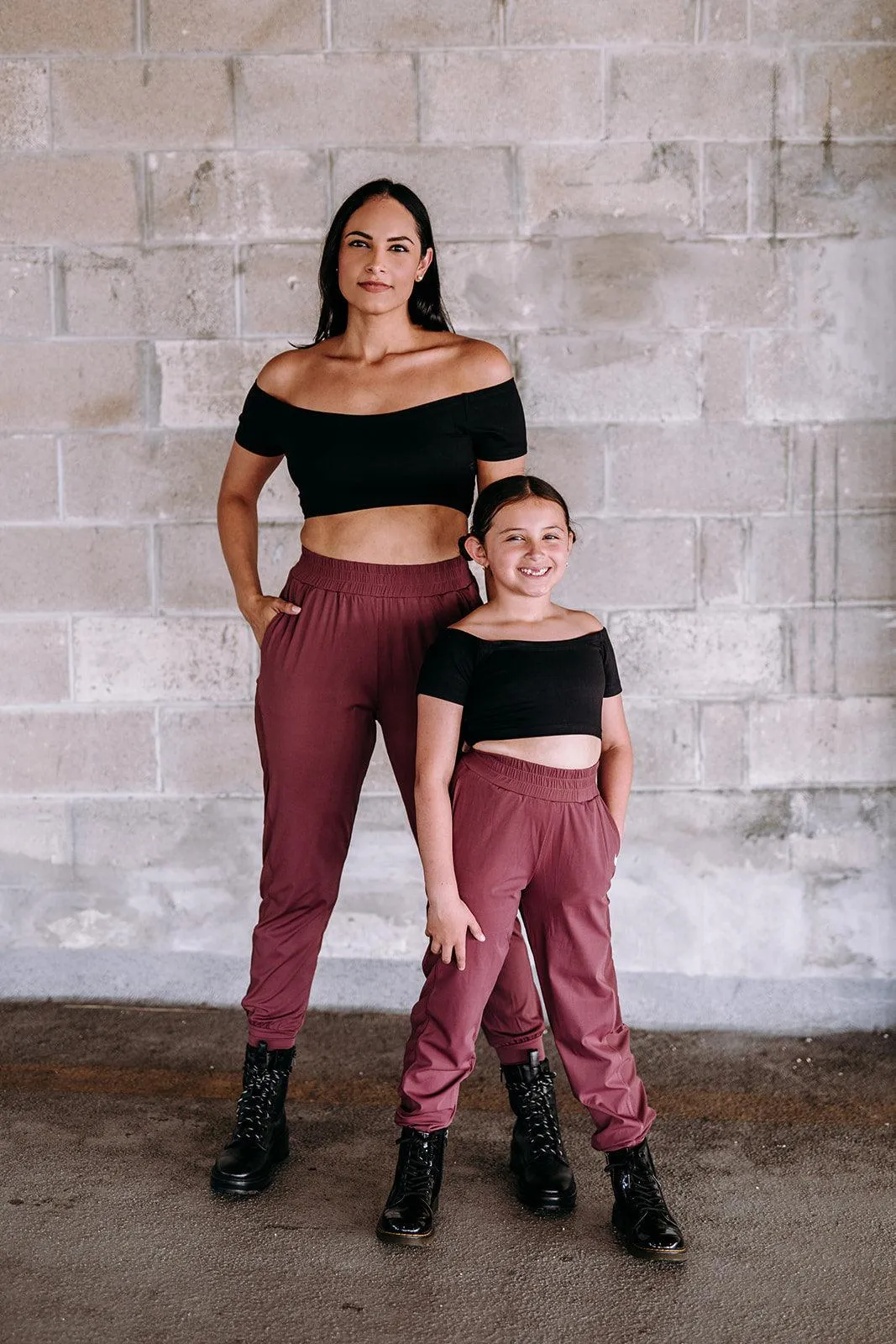 Youth Burgundy Urban Mesh Jogger