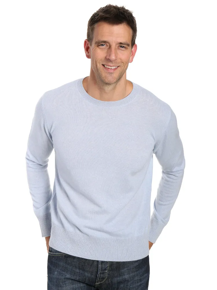 Zainuno Moizni Men's 100% Cashmere Crew Neck Pullover Sweater