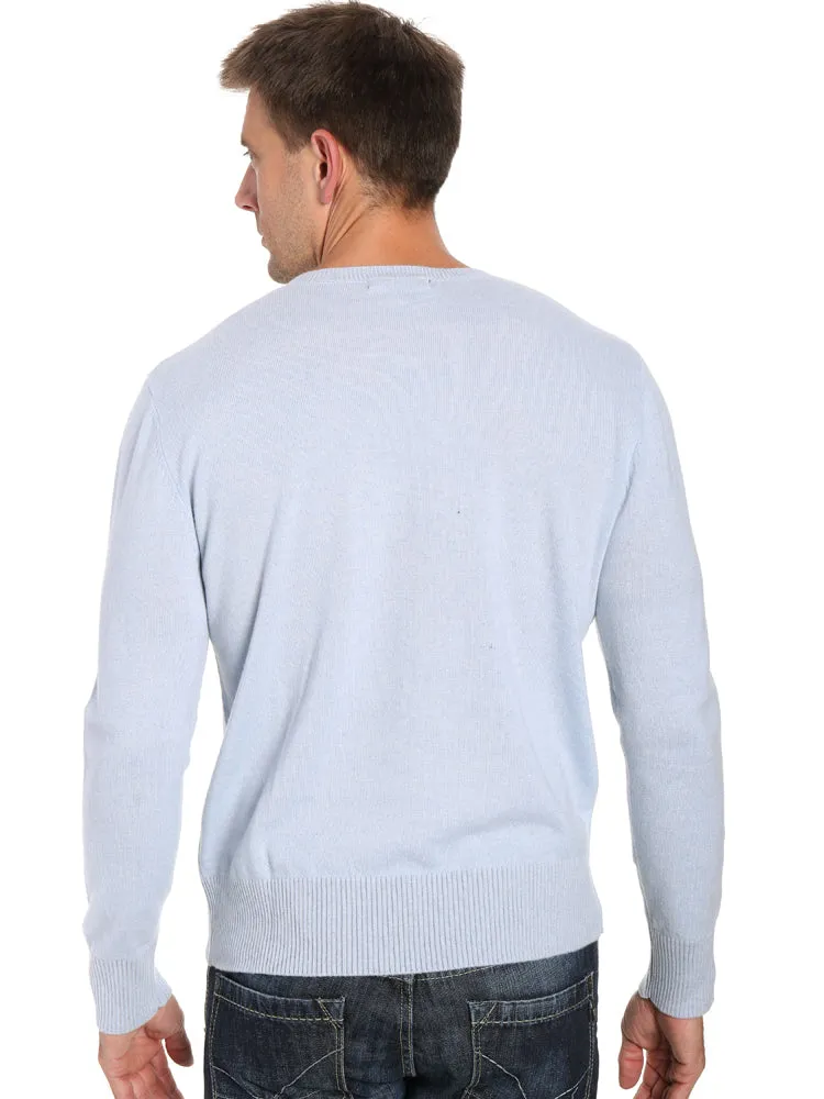 Zainuno Moizni Men's 100% Cashmere Crew Neck Pullover Sweater