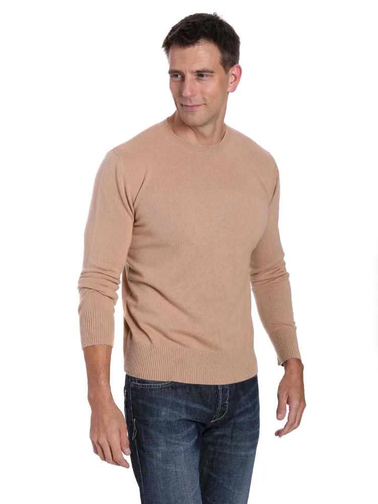 Zainuno Moizni Men's 100% Cashmere Crew Neck Pullover Sweater